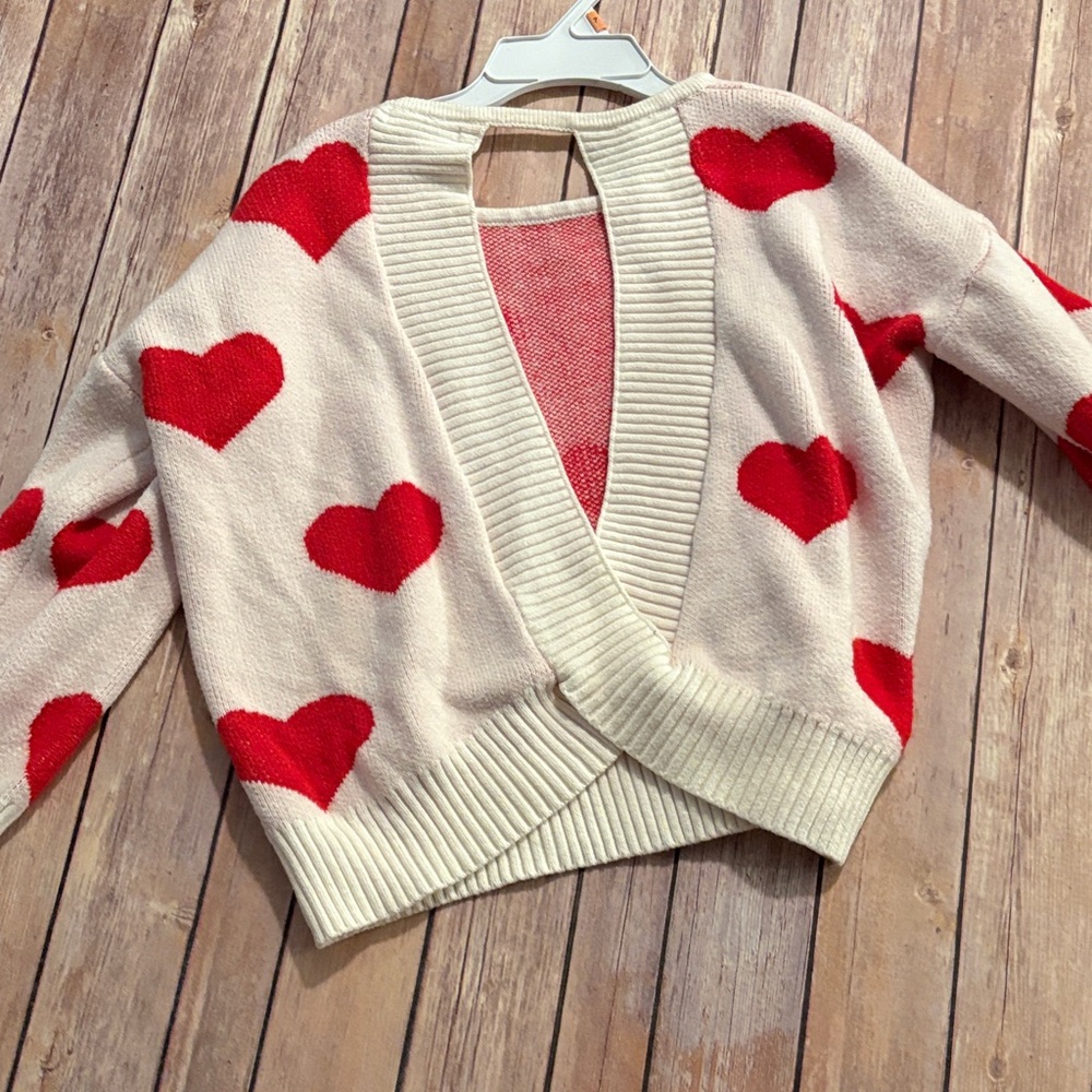 Red Heart Patterned Sweater - Picture 2 of 5